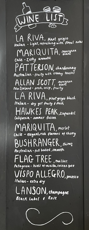 HQ Pencadlys Hotel winelist prestatyn north wales